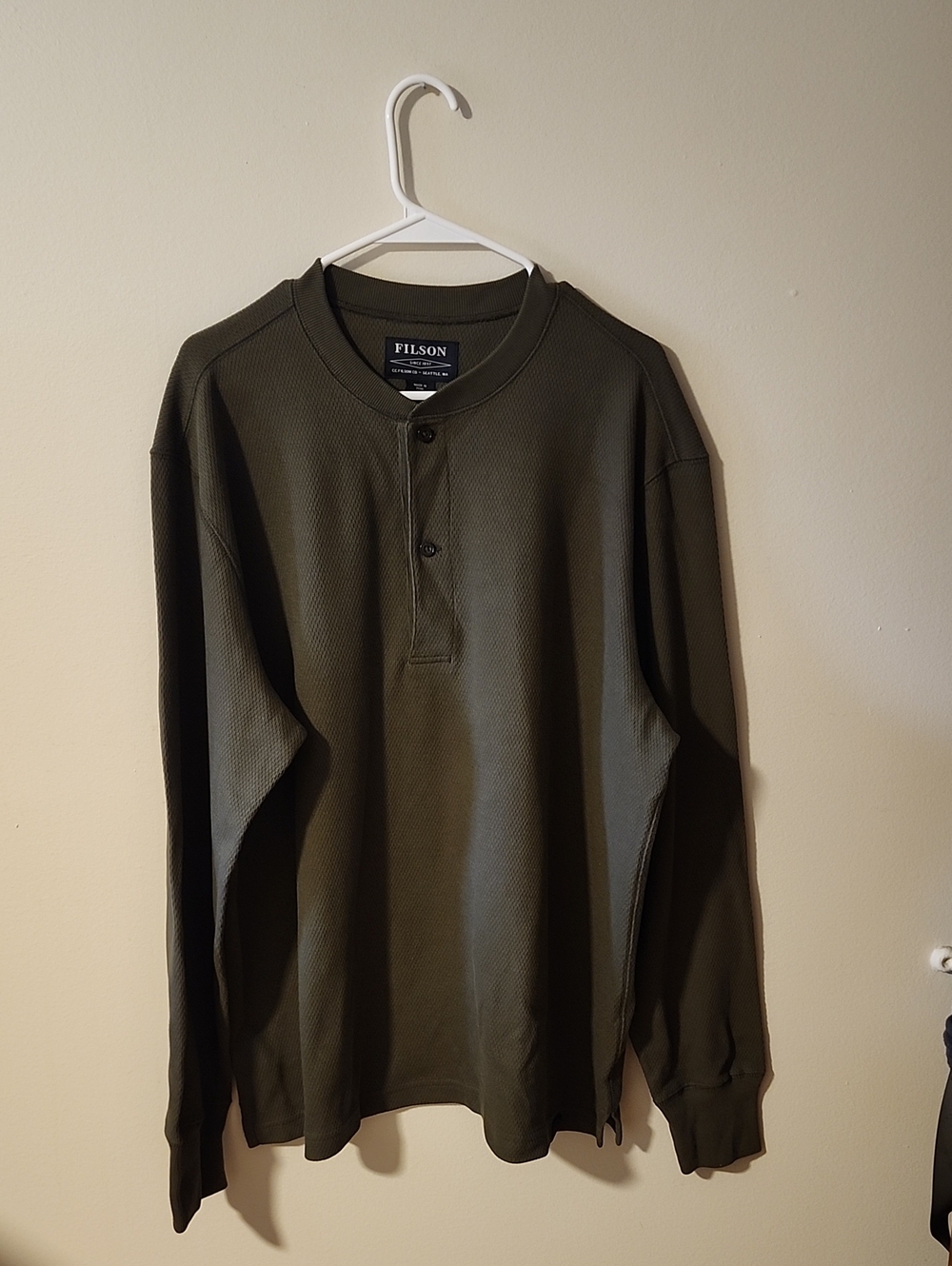 Filson Olive Green Long-Sleeve Henley